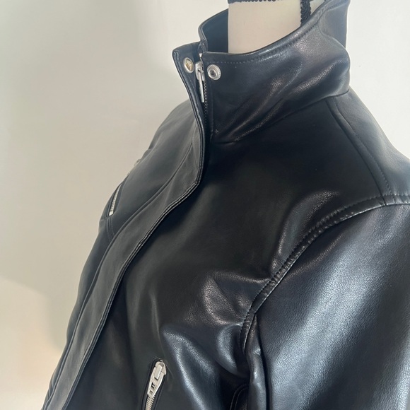 Blank NYC Behan leather hacker w high collar- motorcycle jacket matrix vibes. - Picture 2 of 9
